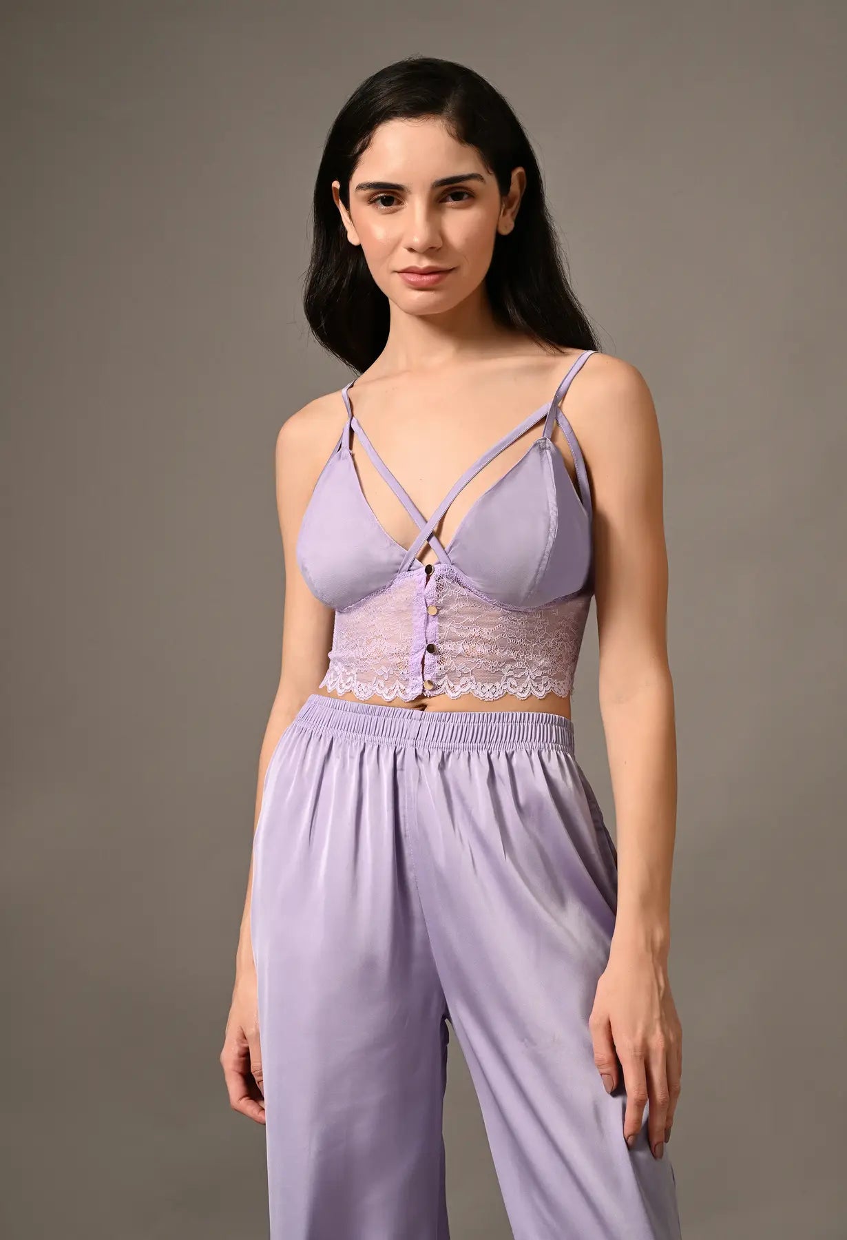 Symphony Pyjama Set with Lace Bralette Combo