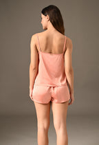 Bliss Soft Satin Luxe Shortie Set with Lace Cami