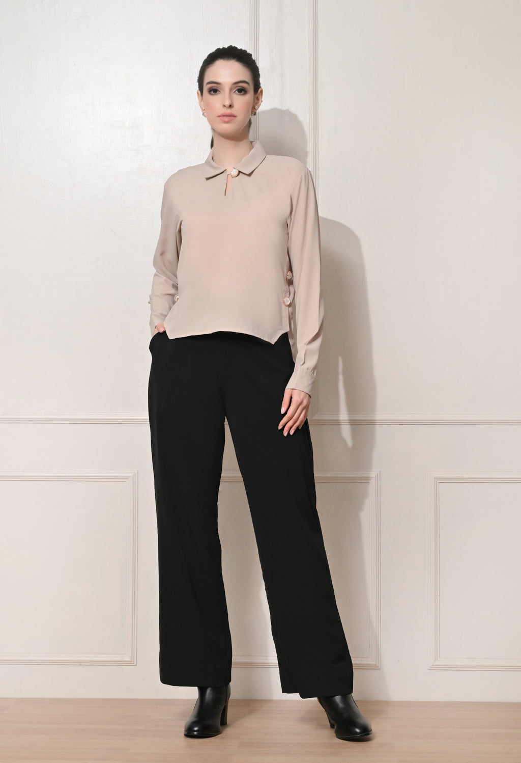 Elan Lumiere Side-Panel Shirt | Stylish Tailored Shirt for Work or Casual Wear
