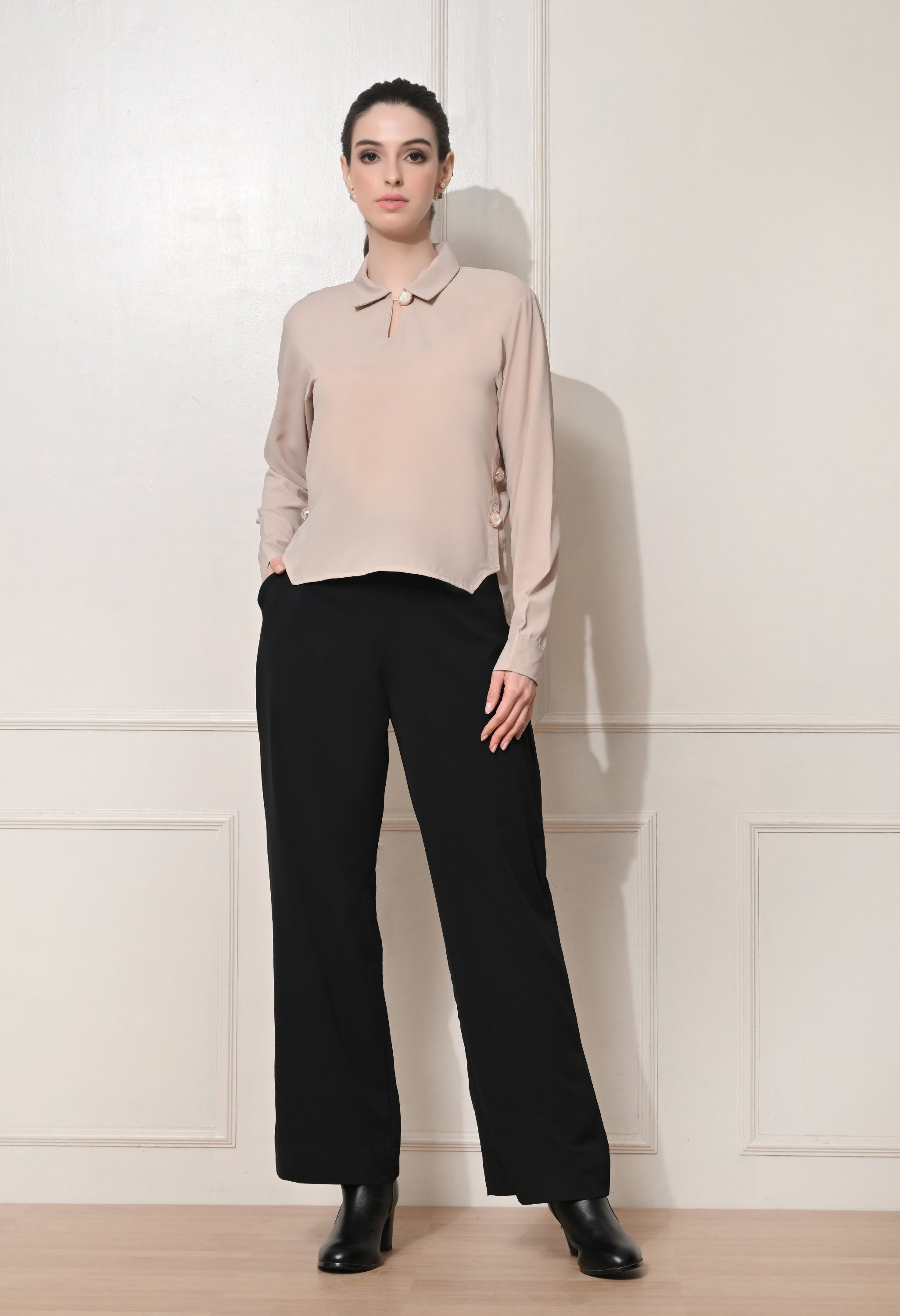 Elan Lumiere Side-Panel Shirt | Stylish Tailored Shirt for Work or Casual Wear