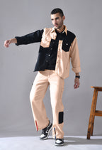 Unisex Colour-Blocked Shacket | Modern Streetwear Overshirt for All Genders