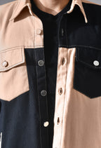 Unisex Colour-Blocked Shacket | Modern Streetwear Overshirt for All Genders