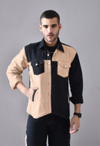 Unisex Colour-Blocked Shacket | Modern Streetwear Overshirt for All Genders