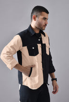 Unisex Colour-Blocked Shacket | Modern Streetwear Overshirt for All Genders