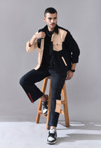 Unisex Colour-Blocked Shacket | Modern Streetwear Overshirt for All Genders
