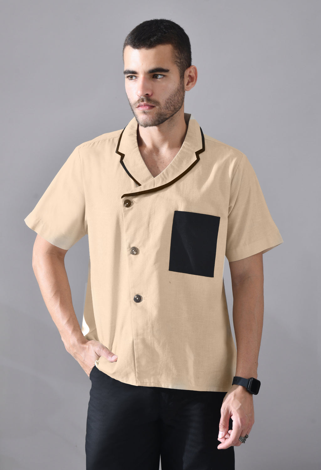 Unisex Linen Asymmetrical Shacket | Stylish Lightweight Shirt for Men & Women