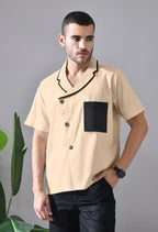 Unisex Linen Asymmetrical Shacket | Stylish Lightweight Shirt for Men & Women