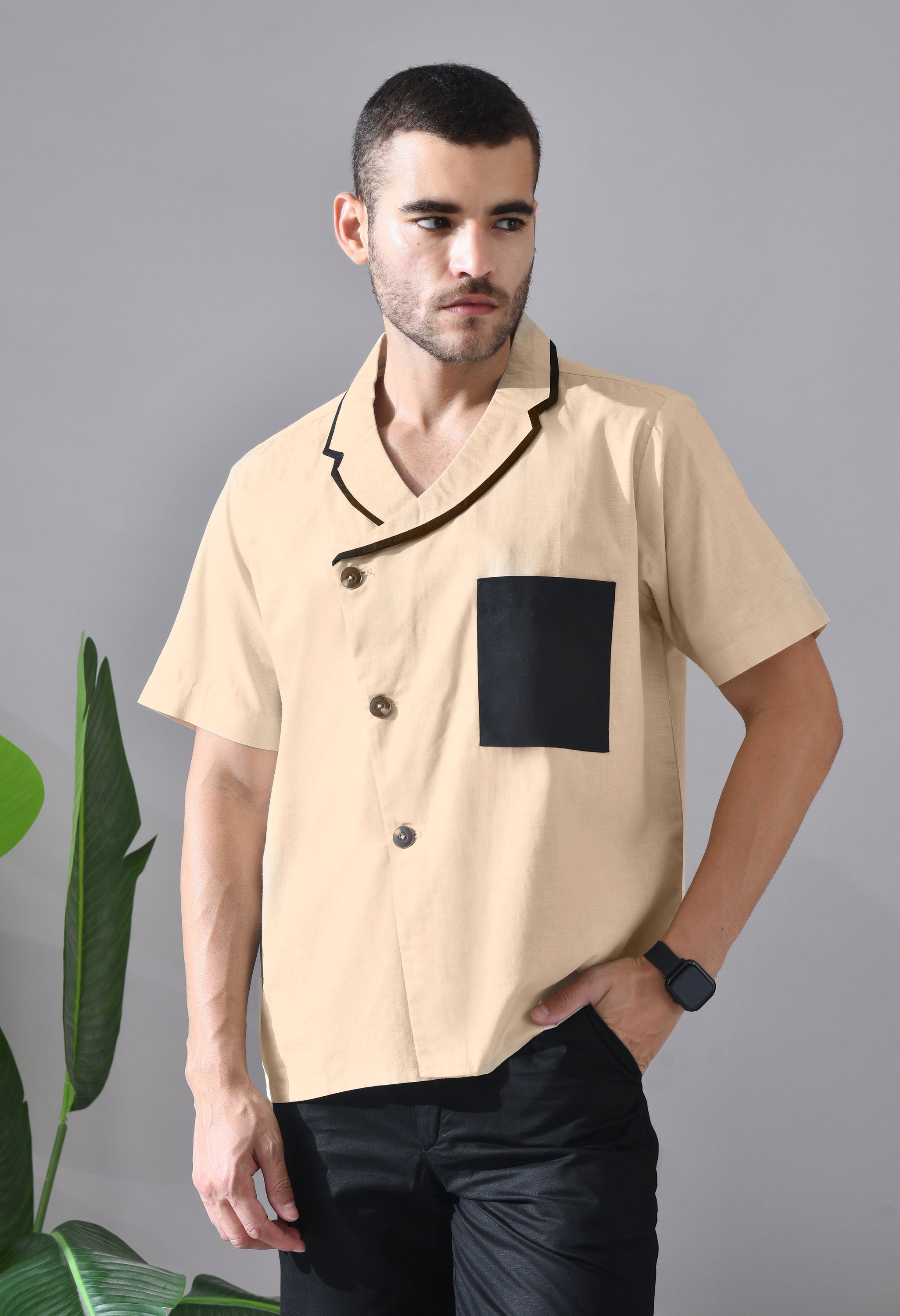 Unisex Linen Asymmetrical Shacket | Stylish Lightweight Shirt for Men & Women