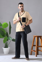 Unisex Linen Asymmetrical Shacket | Stylish Lightweight Shirt for Men & Women