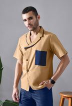 Unisex Linen Asymmetrical Shacket | Stylish Lightweight Shirt for Men & Women