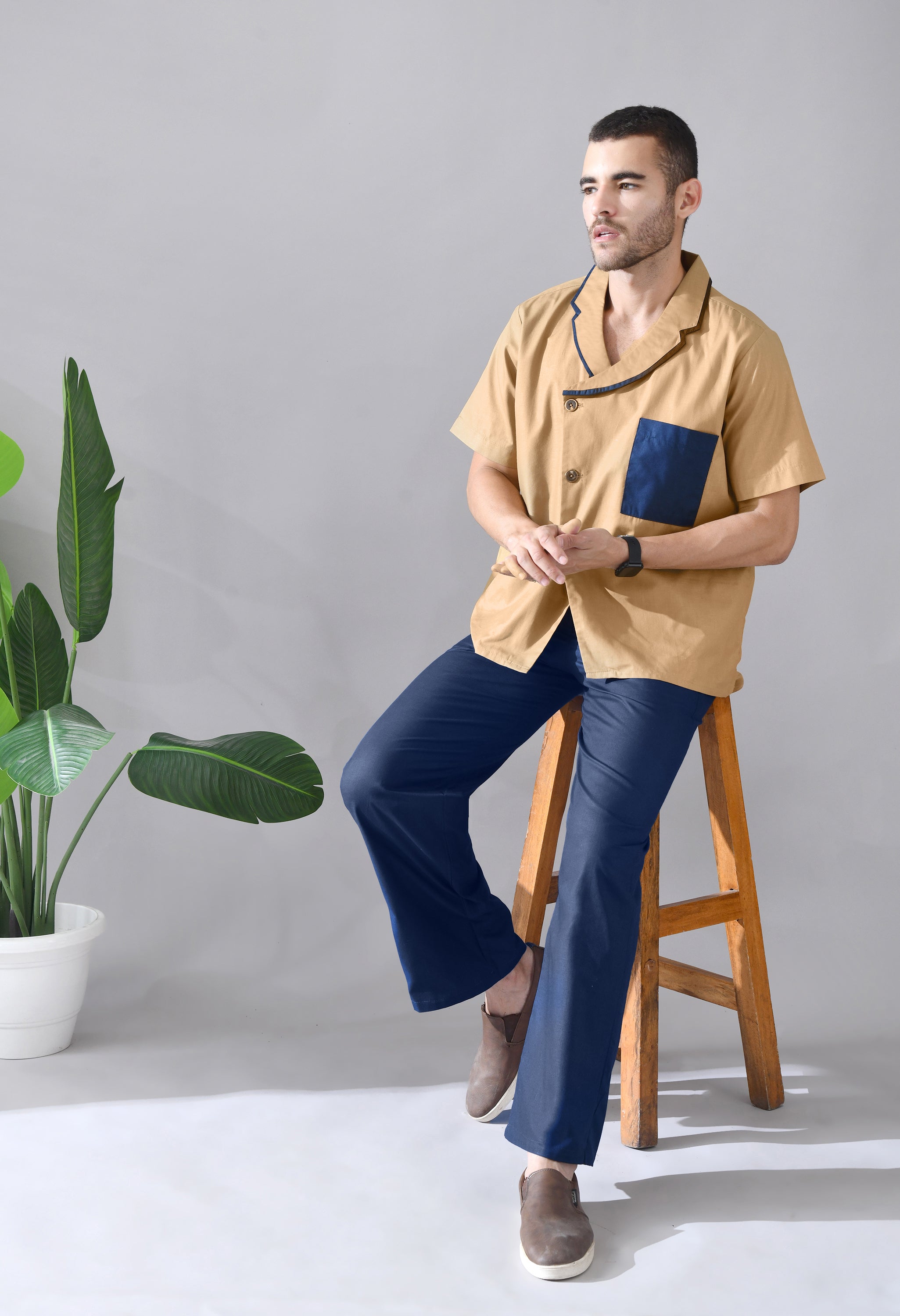 Unisex Linen Asymmetrical Shacket | Stylish Lightweight Shirt for Men & Women