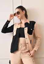 Unisex Colour-Blocked Shacket | Modern Streetwear Overshirt for All Genders