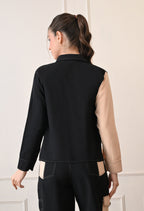 Unisex Colour-Blocked Shacket | Modern Streetwear Overshirt for All Genders