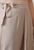 Elan Lumiere Elegant High-Waist Pants With Detachable Wrap Around | Women’s Trousers with Draped Pleated Wrap Around