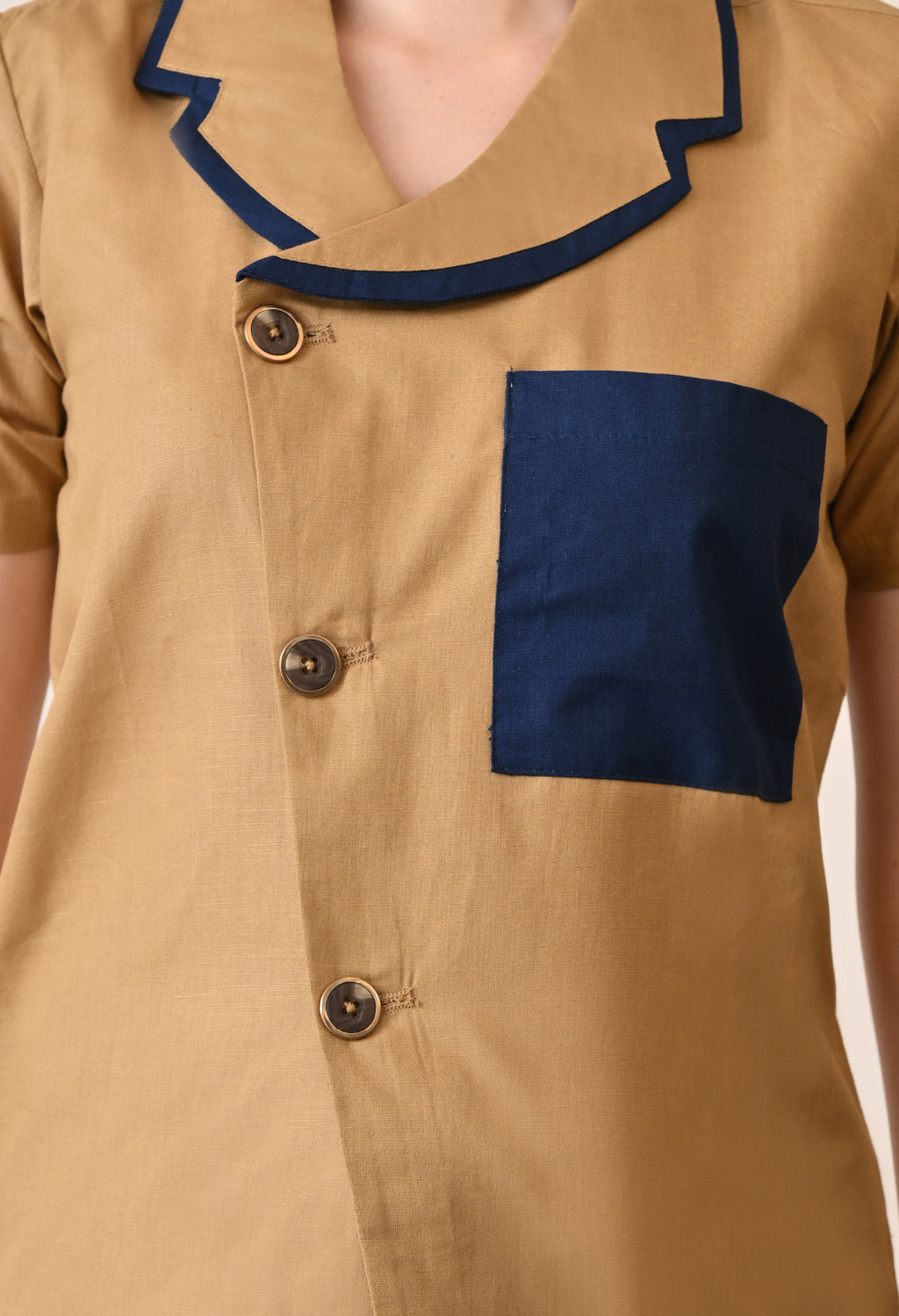 Unisex Linen Asymmetrical Shacket | Stylish Lightweight Shirt for Men & Women