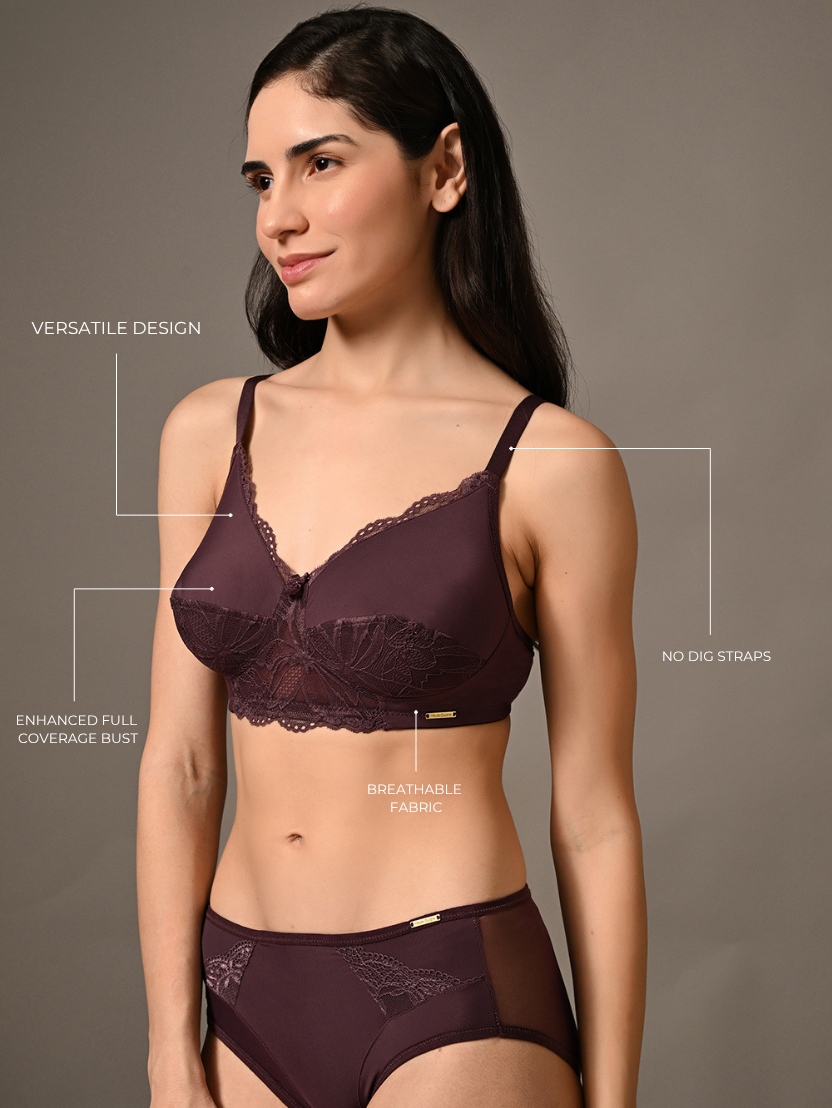 Vivienne Lace and Mesh Full-Cup Bra
