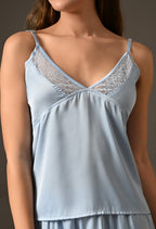 Bliss Soft Satin Luxe Shortie Set with Lace Cami