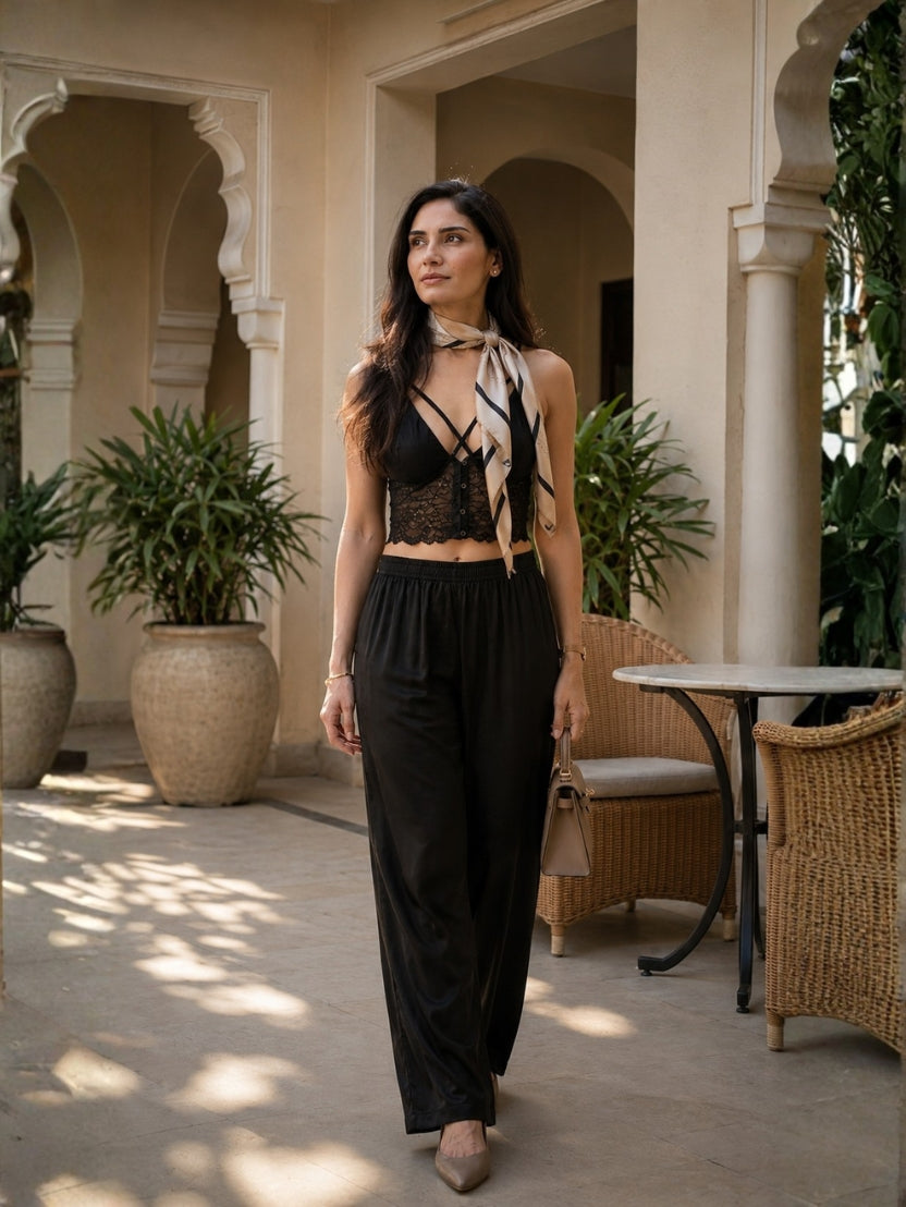 Symphony Pyjama Set with Lace Bralette Combo